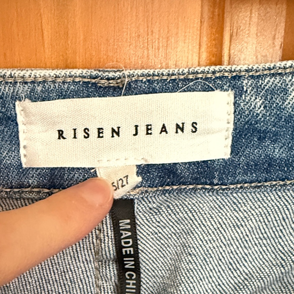 Risen Jeans High-Rise Acid Wash Mom Jeans - Blue - Picture 2 of 4